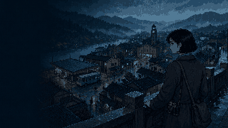 雨夜的石桥镇与俯瞰小镇的调查员林真